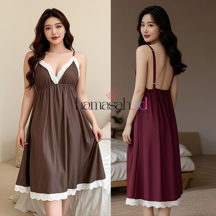 Hamasah Id Store Baju Tidur Wanita Dewasa Adelia Dress Tidur Wanita Ukuran M Xxl Dengan Desain Elega