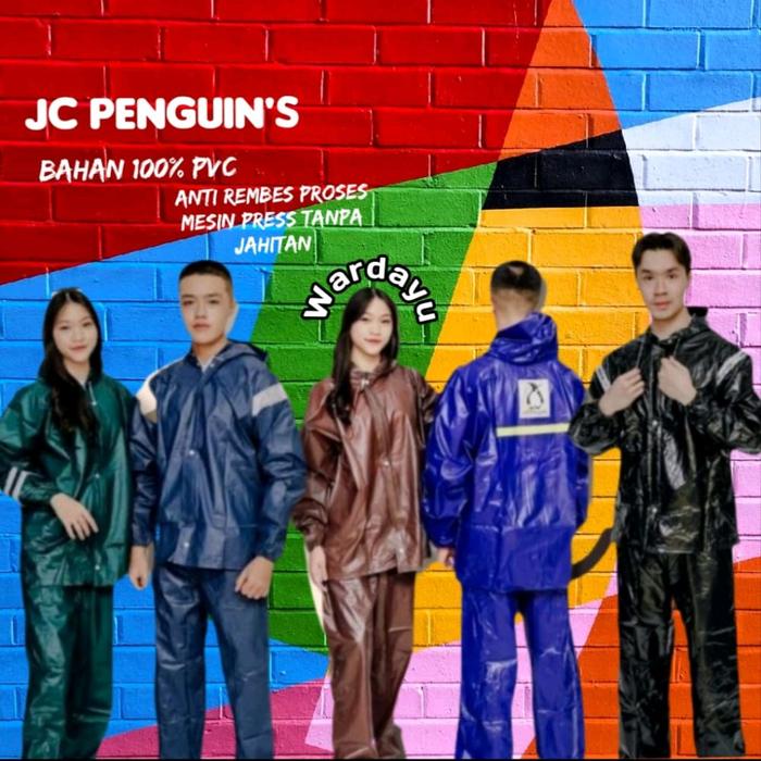 Jas hujan Jumbo Penguin Original Pinguin Hitam P333 XL-XXL - XXXL Penguin's Black Dewasa Pria Wanita