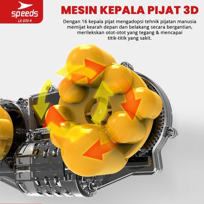 SPEEDS Bantal Pijat Massager Alat Pijat Terapi Refleksi Kursi Pijat Kesehatan Massage Body Elektrik 