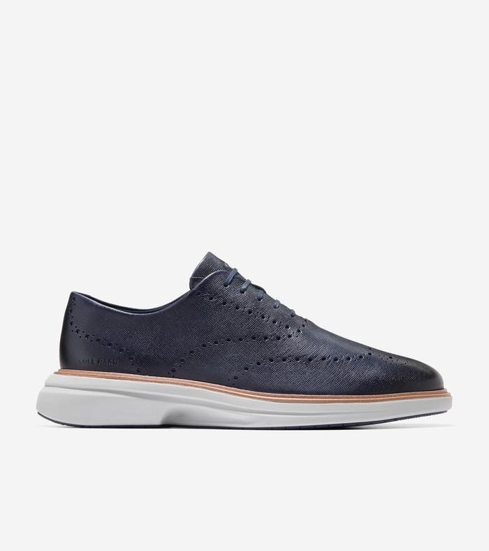 Cole Haan Men Originalgrand Cityspectre Wingtip Oxfrds - Sepatu Pria (Navy)
