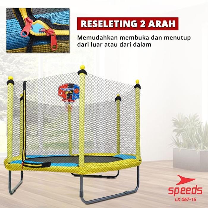 SPEEDS Trampolin Anak 60inch 151cm Trampoline Mainan Lompat Trampoline Jump 067-16