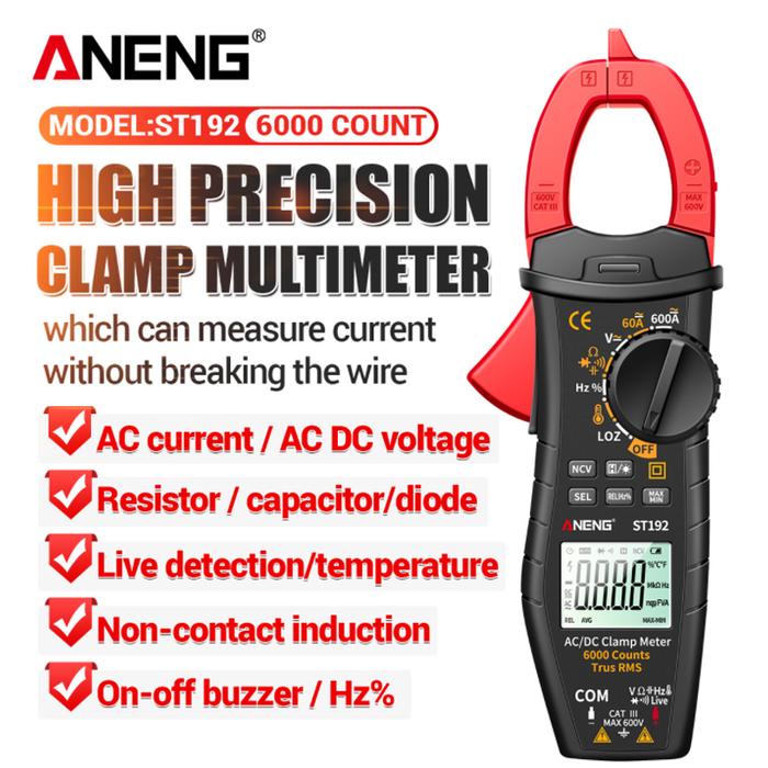 ANENG ST191/ST192/ST193/4 Digital Clamp Meters Multimeter AC/DC Current 6000 Counts True RMS Capacit