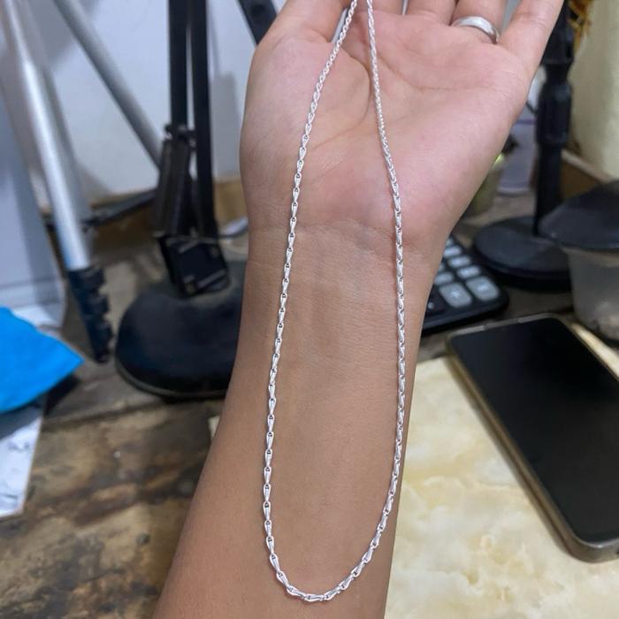 Kalung Rantai Padi Perak Murni