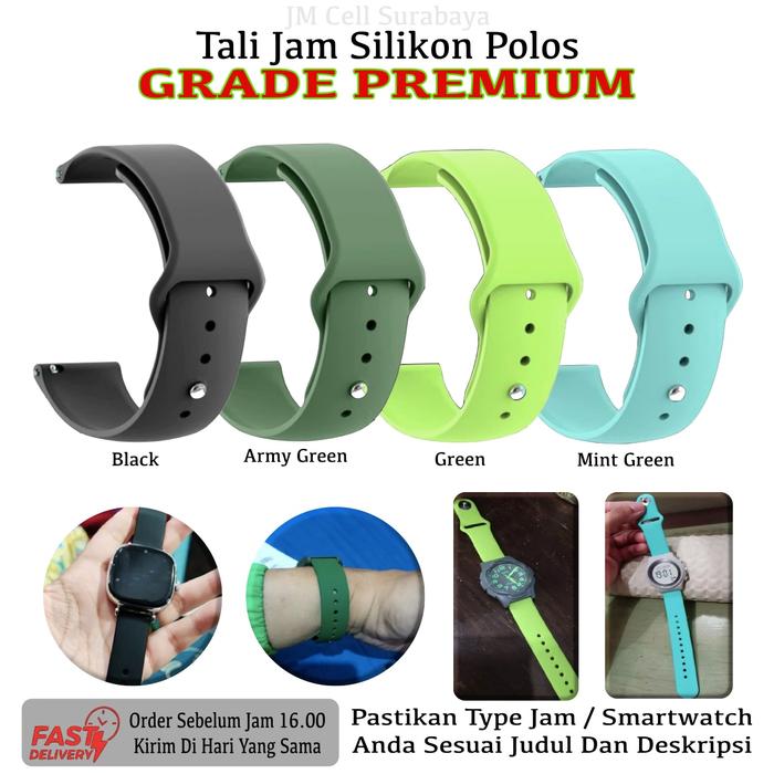 TNO Tali Jam Tangan 18mm Universal - Strap Rubber Silikon Polos Aneka Warna