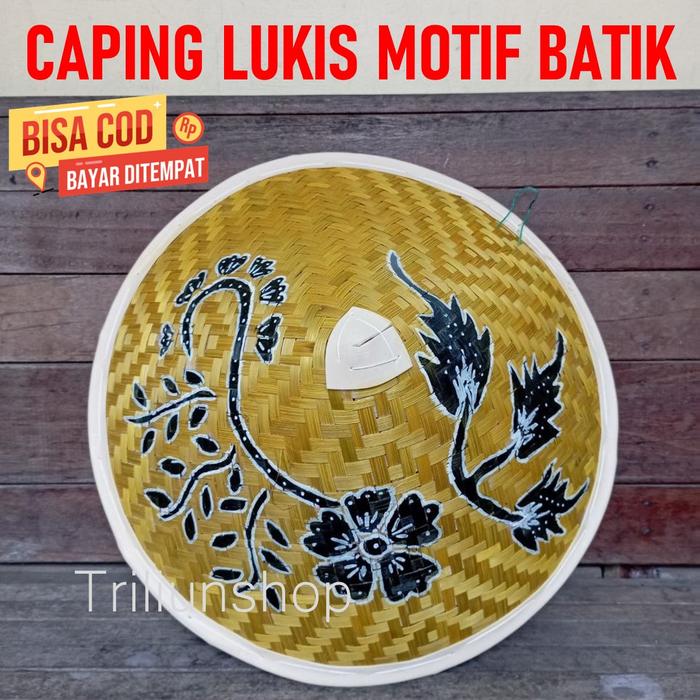 Caping Bambu Petani - Topi Caping Lukis Motif Batik