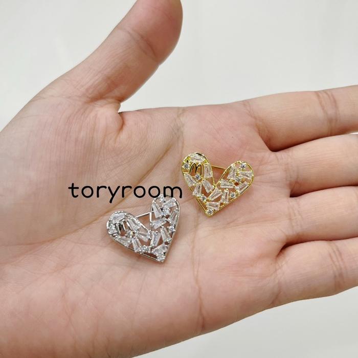 ￼Bros mini dagu zircon love diamond tap baquette cetak huruf m