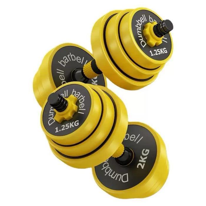 POTENCE Dumbell Barbel Set 15Kg Dumbbell Set Barbel Set Rubber 2 Pcs Barbell Dumbbell Dumbel Besi 2 