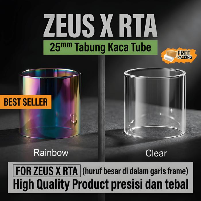 [WAJIB PUNYA] Kaca ZEUS X 25mm Bubble Glass Replacement Clear