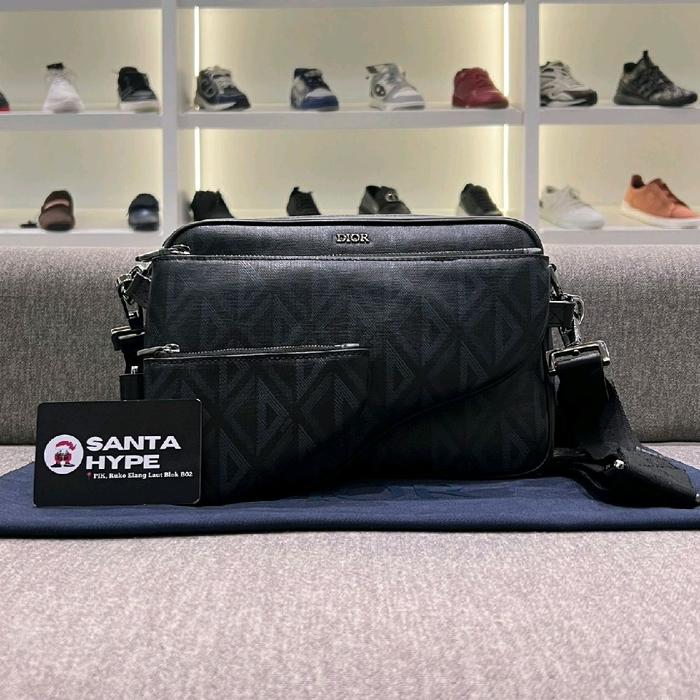Dior CD Diamond Saddle Triple Messenger Bag