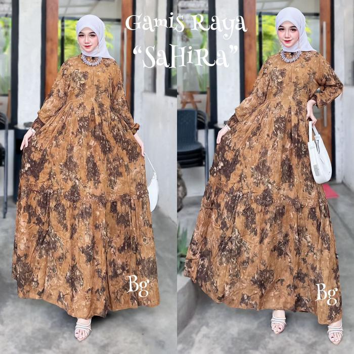 BG ORI RAYA SAHIRA "READY" GAMIS RAYA TWILL ORI SIZE " S M L XL XXL " | GAMIS TWILL ABSTRAK | TWILL 