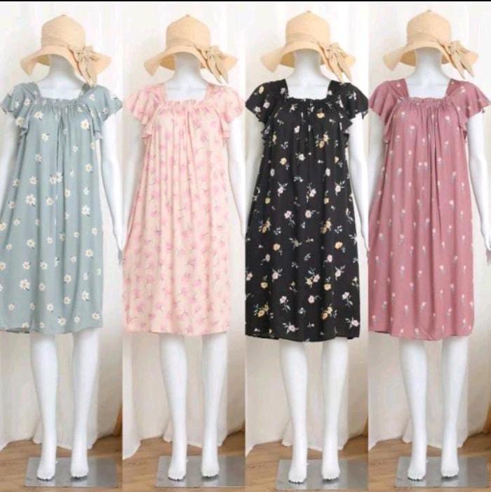By Luumy.Shop Dastar Fuji Nyaman Kekinian Cantik Rayon Wanita Dress Panjang