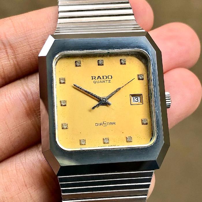 Rado DiaStar Quartz Date Yellow Dial 105.0116.3