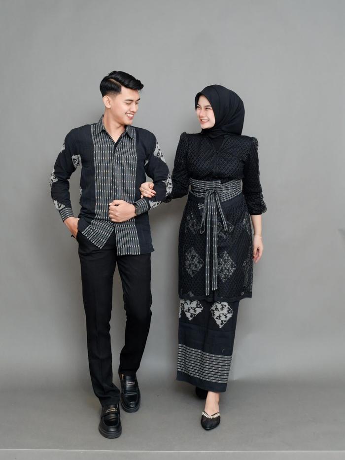 Ghania Baju Tenun ( Larissa Tenun Couple Black )