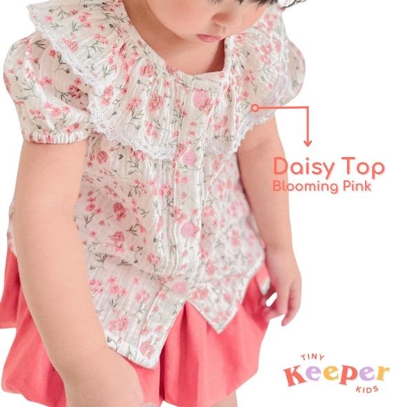 Daisy Top | Blooming Pink | Atasan Toddler Muslin Katun Adem Premium