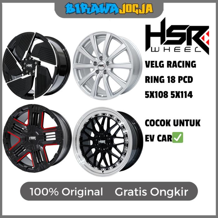 VELG MOBIL RACING HSR RING 18 PCD 5X108 5X114 UNTUK JAECOO J5 OMODA E5 CHERY TIGGO 8 PELEK H5X108