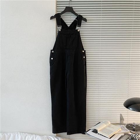 Overall Jeans Wanita Hitam Jumpsuit Jeans Wanita Celana Kodok Kerean Style Longgar Jeans