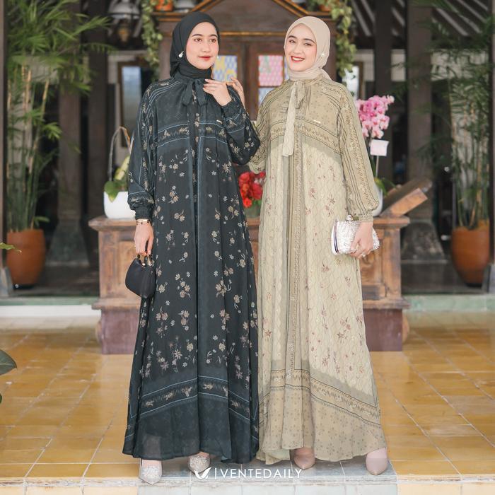 Sandria Maxy Gamis Lebaran 2025 Abaya Motif Dress Dewasa Kondangan Syari Muslim Panjang Variasi Simp