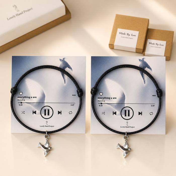 Gelang Couple Doves Bracelet Tali Korea Aesthetic Magnet Album Hindia Baskara Menari Dengan Bayangan