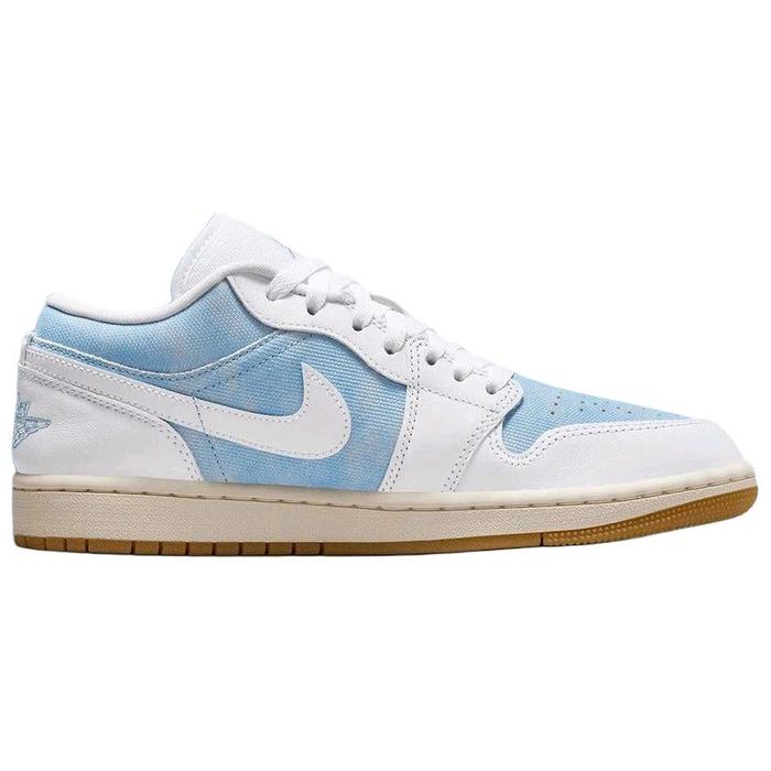Nike Sepatu Basket Wanita Air Jordan 1 Low SE Worn Blue Sneakers Terbaru AJ1 Low SE Original Putih B