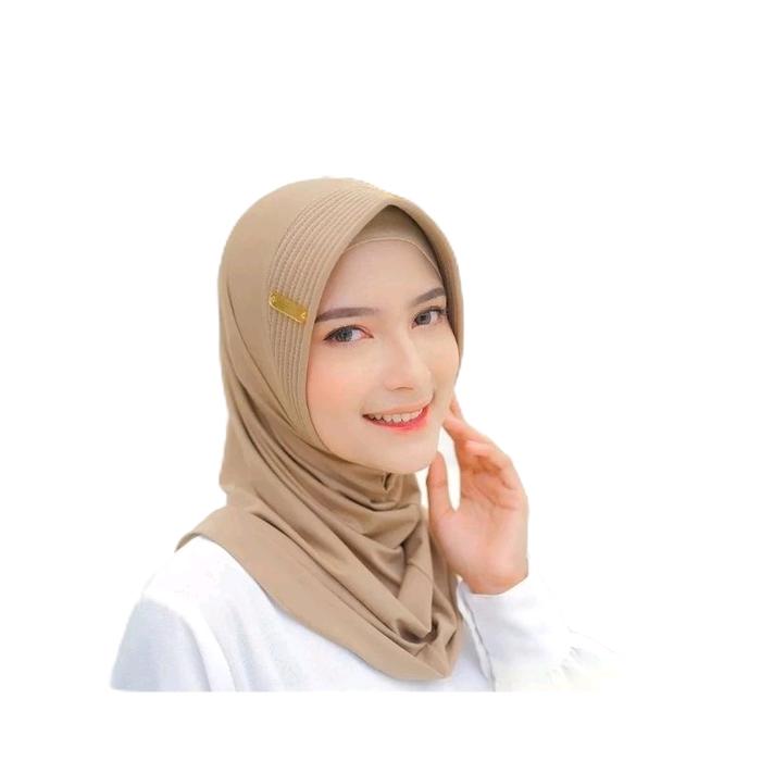 HIJAB BERGO HAMIDAH LABEL AKRILIK PREMIUM SIZE S By ShenaHijab Kerudung Instan Muslim Nyaman Tebal