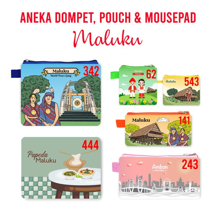 PGE Maluku Dompet Landmark Souvenir Suvenir Oleh Oleh Mini Wallet Negara Dompet Panjang Pouch Mouse 