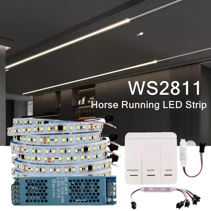 WS2811 LED Suit Running Water Flowing Strip Light 24V SMD2835 Horse Race Pixel Addressable Flexible 