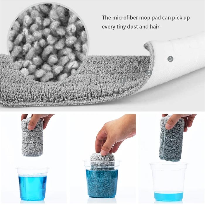 10pcs/Set Refil Mop Microfiber Kain Pel Mop Plat Fiber Kotak Kain Pel Standing Mop