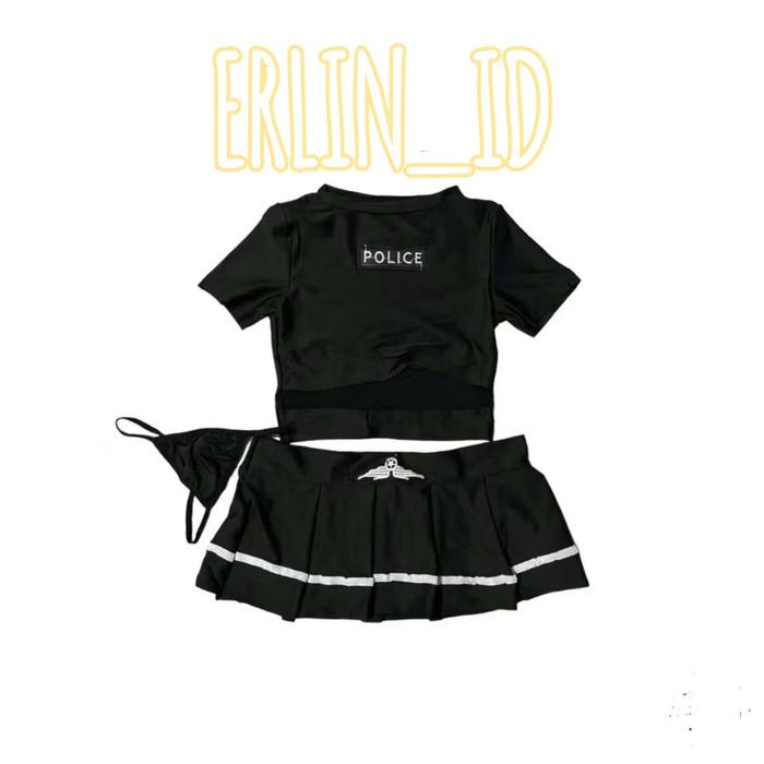 Baju Tidur Crop Top Rok Pendek Lingerie Wanita