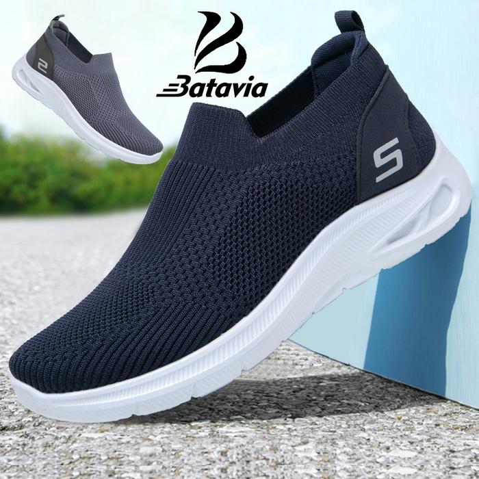 new batavia sepatu pria rajut sneaker laki premium bernapas olahraga olahraga bebas biaya kirim shoe