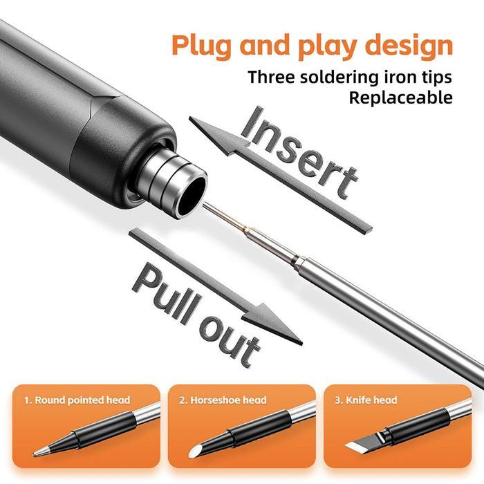 Multifunctional Usb Digital Electric Soldering Iron Set Kit Intelligent 300-450℃ Temperature Adjusta
