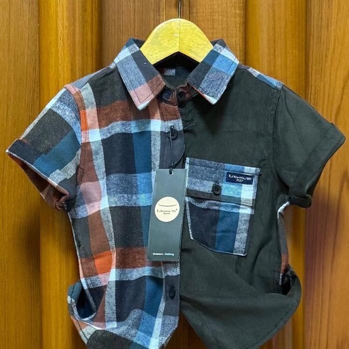 baju anak laki-laki lengan pendek polos warna hijau army Katun Santai Crew Neck Polos Slim-fitting