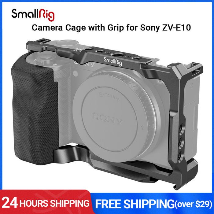 SmallRig for Sony ZV-E10 Camera Cage with Silicone handle and Leather