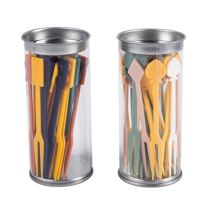 36 Pcs Disposable Plastic Fruit Forks, Food Picks for Kids, Fun Bento Picks, Cute Cartoon Fruit Food