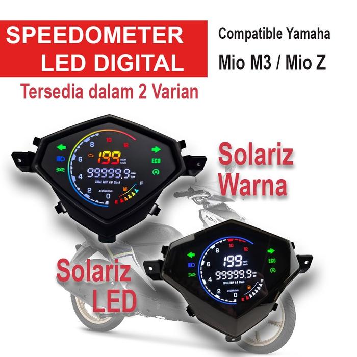 Speedometer Digital LED Yamaha Mio M3 Mio Z PNP Indikator Ampere Bensin Kilometer Rpm Takometer Sein