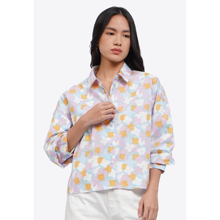 COLORBOX Balloon Sleeves Printed Blouse I-BSWKEY225J626-MULTICOLOR