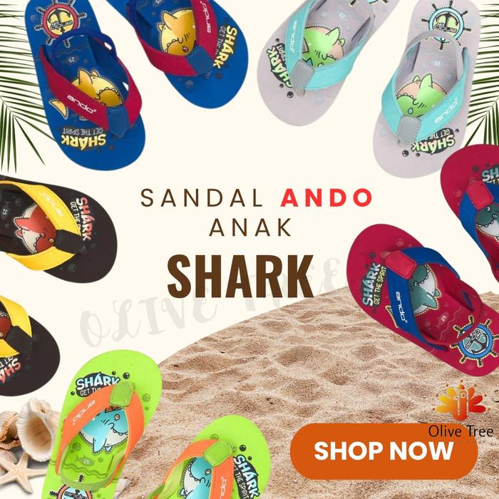 Shark Sandal Jepit Anak Laki Laki Ando / Sandal Anak Ando shark / Sandal Anak Anak Ando / Sandal Ana