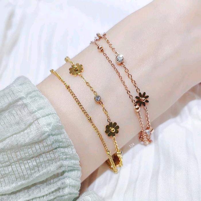Gelang titanium Daisy diamond