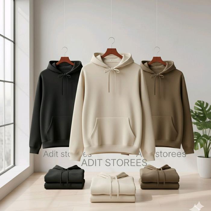 Jaket hoddie pria wanita jumper polos unisex 100rb dapet 3pcs