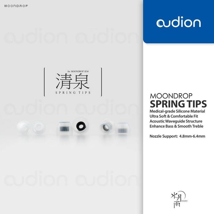 MOONDROP Spring Tips Silicone Soft Comfortable Eartips/Earpiece for In-ear IEM/Earphone