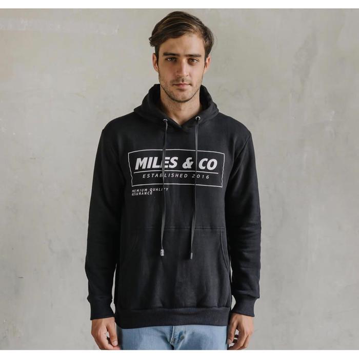 Terbaru Hoodie Sweater Miles&Co - Hitam