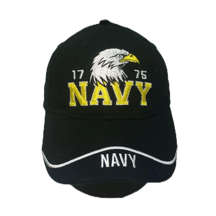 Topi Militer Taktis US Navy 1775 dengan Desain Eagle dan Logo NAVY Hitam