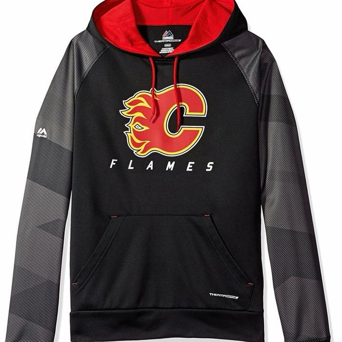 NHL MAJESTIC CALGARY FLAMES THERMA-BASED HOODIE