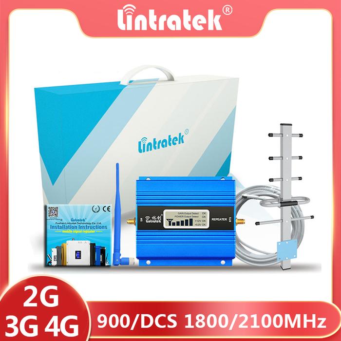 Lintratek 4G 1800 Signal Repeater GSM 2G 900 Mobile Cellular Amplifier 3G 2100 Band 3 Band 1 Cell Ph