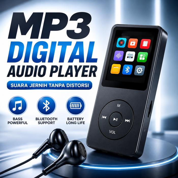 MP3 Digital Audio Player 1.8 Inch Layar Warna AVI Video TF Card 64GB Support Bluetooth TWS Musik MP3