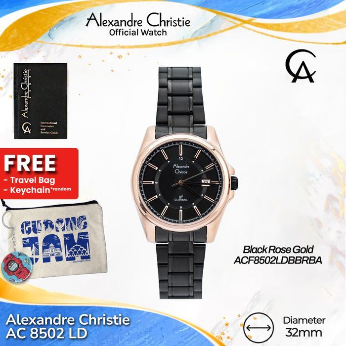 Alexandre Christie Wanita AC 8502 LDB AC 8502 AC8502LDB Black RoseGold