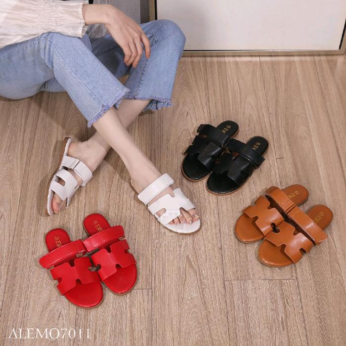 Emory Raffi Sandal Flat Alemo7011 Wanita Nyaman Stylish dengan Insole 36-40 & Heels 1cm Original Qua