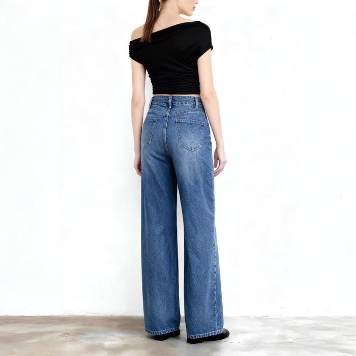 [Mein] Urban Jeans Wanita Celana Hh Kaki Panjang Waist 8965Zz Hitam Cewek