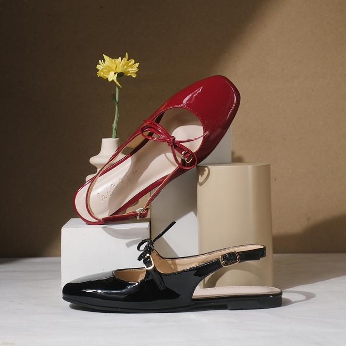 [NEW] La Vita E Bella Jodie Mary Jane Sandal Flat Wanita Teplek Women Slingback Shoes [LV 5902]