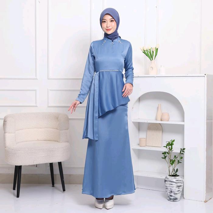 BAJU BU Yamis Queen Dress Maxmara Premium Kondangan Mewah Wanita Muslim Remaja Lebaran Payet Simple 