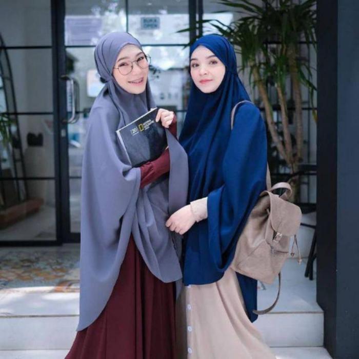 Paket Usaha 100 Ribu 4Pcs Hijab Jilbab  Kerudung Bergo Khimar Jumbo Syari Muslim Xxl Syar'I Besar Le